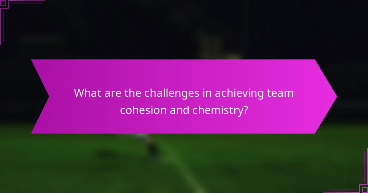 What are the challenges in achieving team cohesion and chemistry?