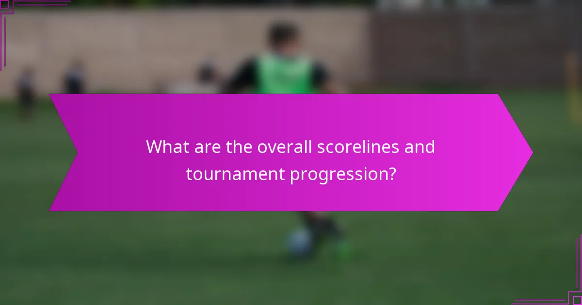 What are the overall scorelines and tournament progression?