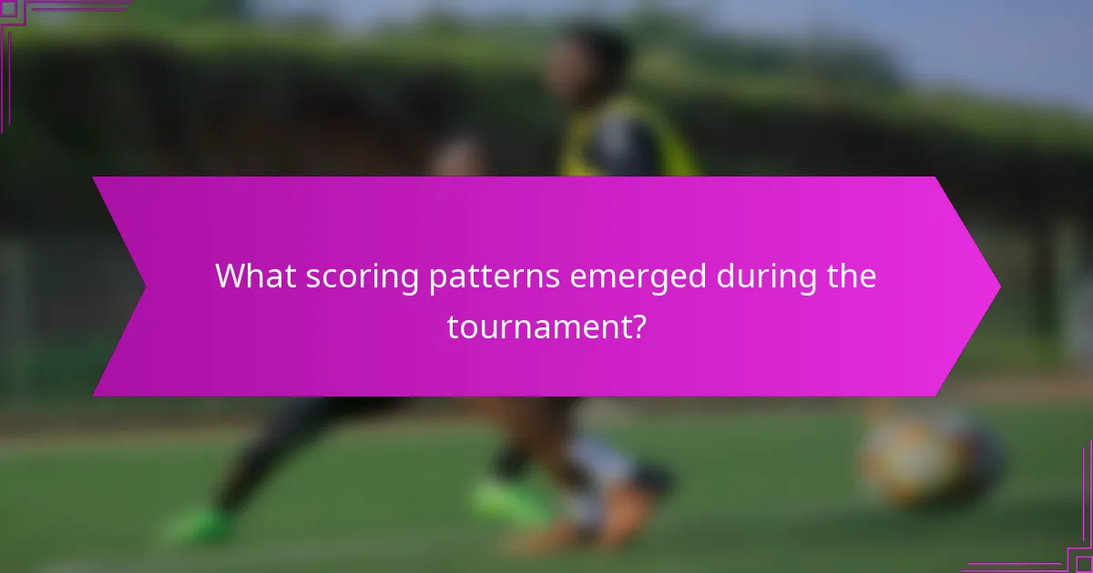 What scoring patterns emerged during the tournament?