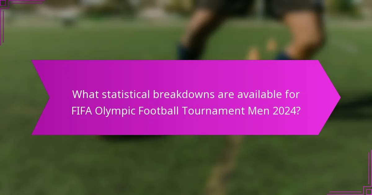 What statistical breakdowns are available for FIFA Olympic Football Tournament Men 2024?