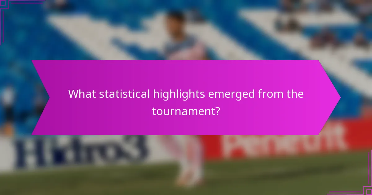 What statistical highlights emerged from the tournament?